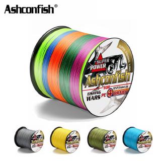 Ashconfish 2000 เมตร 4 Strands Dyneema สายถัก 6-60 Lb สีเหลืองสีเขียว / สีเทา