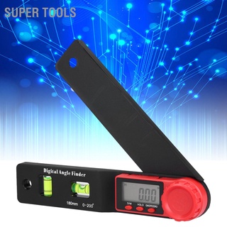 Super Tools ไม้บรรทัดดิจิทัล ฟังก์ชั่นปิดอัตโนมัติ หน้าจอ Lcd เกจวัดมุม พลาสติก วิศวกรรม