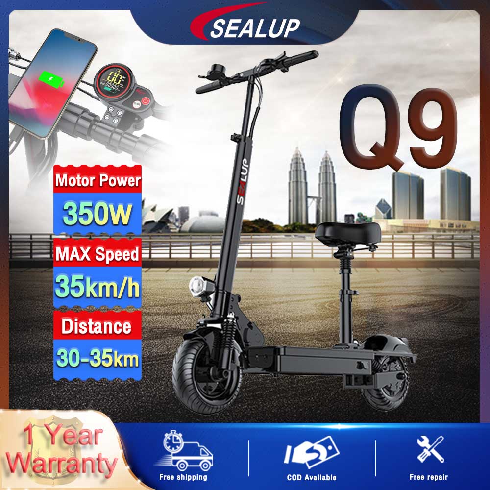 『รับประกัน1ปี』SEALUP-Q9 36V350W กันน้ำ ผู้ใหญ่สกู๊ตเตอร์ไฟฟ้า สกูตเตอร์ไฟฟ้าพับได้ การท่องเที่ยว ยางตัน จักรยานไฟฟ้า