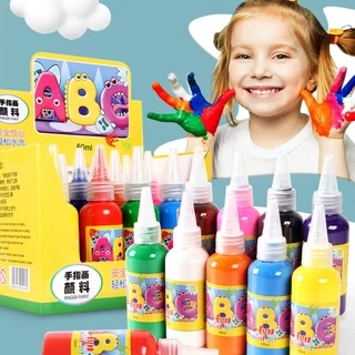 CloudBaby💖ชุดระบายสีจิตรกรรม สีน้ำเข้มข้น สำหรับ 12 สี เด็กล้างทำความสะอาดได้ สนุกปลอดสารพิษ เม็ดสี
