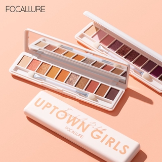 Focallure อายแชโดว์พาเลท 10 เฉดสีพร้อมแปรงแต่งหน้าและกระจก