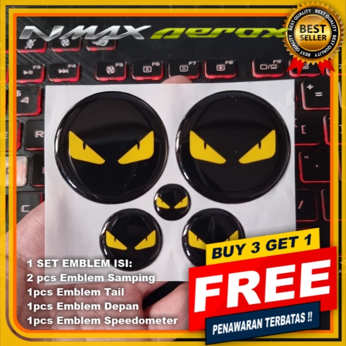 FENDI MONSTER STICKER EMBLEM NMAX AEROX LEXI สติ๊กเกอร์มอเตอร์ไซค์ 1 ชุดสติ๊กเกอร์ AESTHETIC