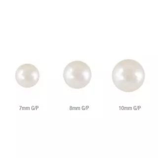 STUDEX ต่างหูสำหรับคนแพ้ง่ายนำเข้าจาก U.S.A. white pearls มุกสีขาว ตัวเรือนสีทอง (ก้านเล็กปกติ)