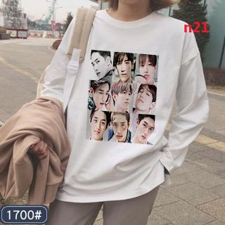 เสื้อแฟชั่นสตรีแขนยาวลายการ์ตูนไซต์ใหญ่ 9 By 9