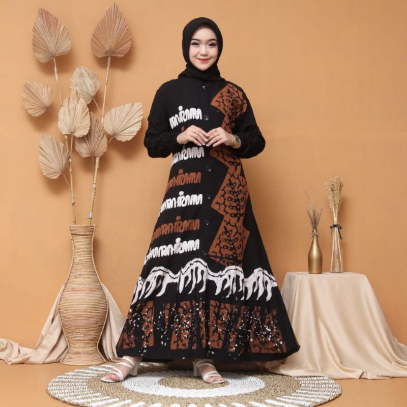Gamis TWILL RAYON JAVA Script ORIGINAL PEKALONGAN NIGHT CAP