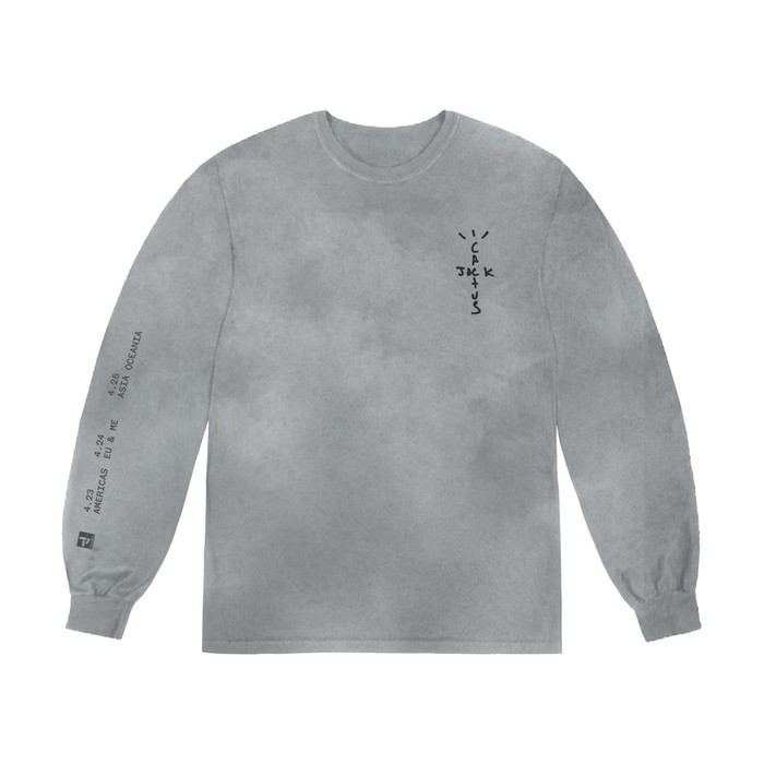 Travis Scott Cacktus Jack CJ x Fortnite Back Bling LS T-Shirt (Washed Black) ของแท้!