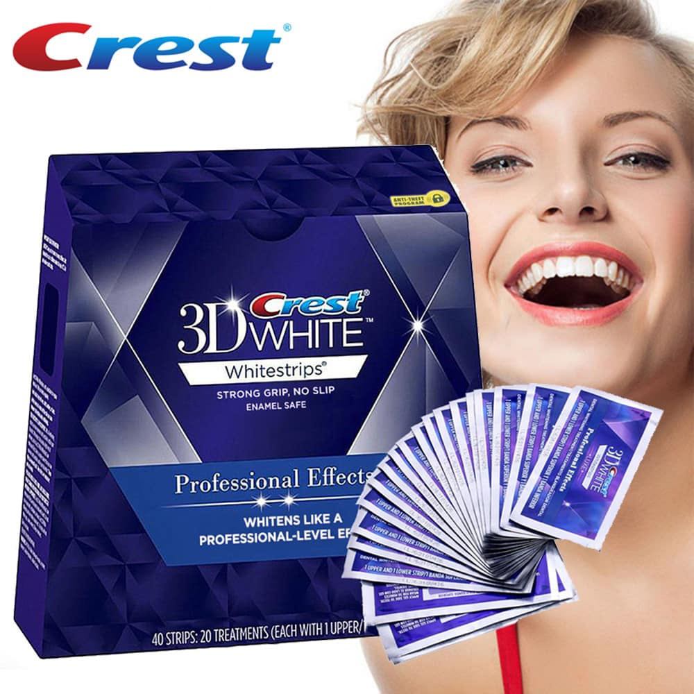 Crest 3D​ White​แผ่นฟอกฟันขาว​ ของแท้100% แผ่นแปะฟันขาว Crest 3D​ White​ Luxe Professional Effects ฟอกฟันขาว แผ่นฟอกฟัน