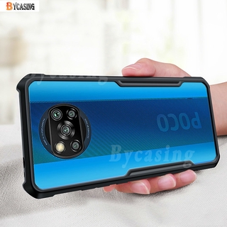 เคสโทรศัพท์มือถือ อะครีลิก สีใส ขอบสี สําหรับ Xiaomi Poco X3 NFC X3 Pro Poco M3 Mi 10T Pro Redmi 9A 9C 9S 9 Pro Note 8 8T K30