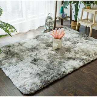 พรมปูพื้นห้อง พรมปูห้องนอน พรมขนนุ่มทูโทน 60*120cm Carpet Rugs พรมปูพื้นขนนุ่มกันลื่น พรมปูห้องนอน