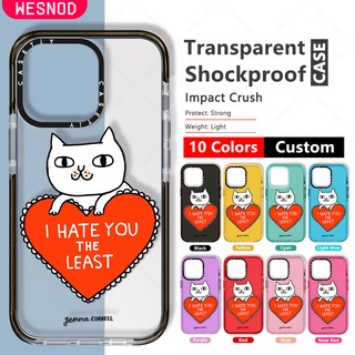 กันกระแทกใสแข็งแฟชั่นเคสโทรศัพท์มือถือ ลายการ์ตูนแมว Gemma Correll I Hate You The Least สําหรับ IPhone 13 Pro Max 7 8 Plus 15 14 11 12 Xs X Xr Miniคุณภาพสูงใสบางนิ่มTpu Casetifyซิลิโคนยี่ห้อโทรศัพท์มือถือไอโฟนปกป้องฝาปิด