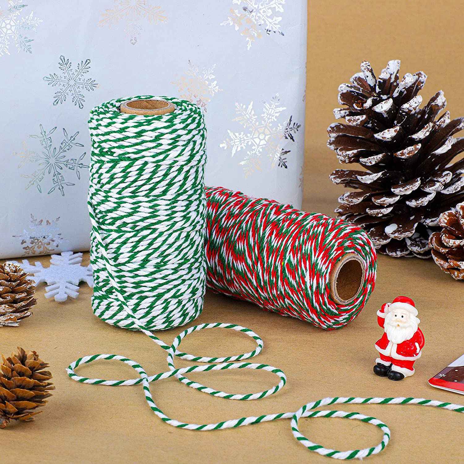 [L&A]5 Rolls Cotton Twine Christmas Wrapping String Cotton Thread Twine ...