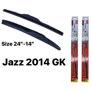 ที่ปัดน้ำฝน ใบปัดน้ำฝน ซิลิโคน ตรงรุ่น Jazz 2014 GKไชค์ 24”-14” ยี่ห้อ Diamond กล่องแดง 1คู่