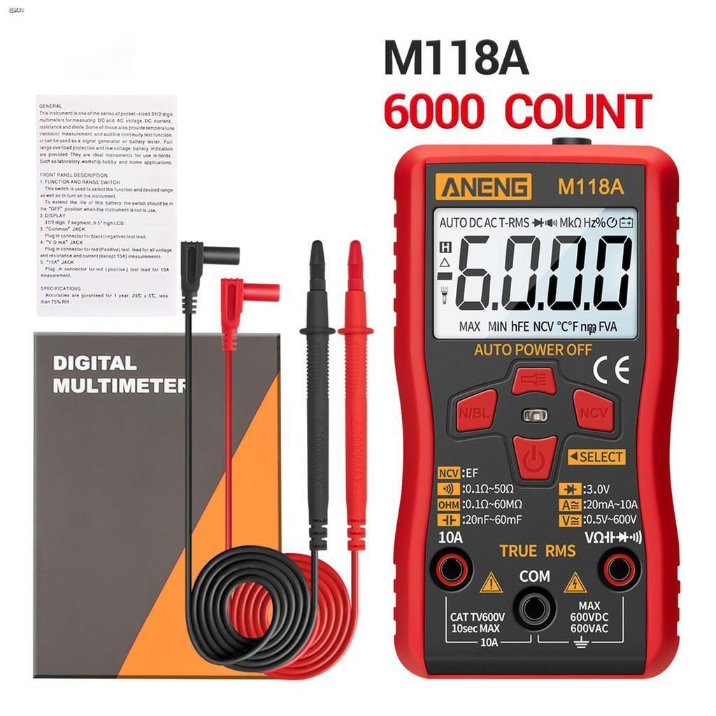 ⚡AM⚡มัลติมิเตอร์ดิจิตอล ANENG M118A Backlight Digital Multimeter Non Contact Stable LCD Display