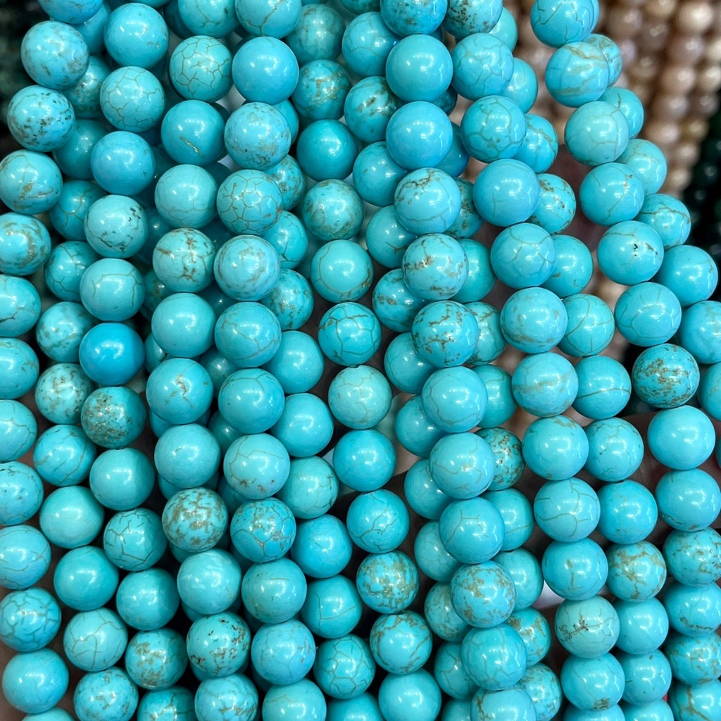 เทอร์คอยส์ อเมริกา Turquoise USA หินกันภัย ทรงกลม เส้นยาว *หินแท้ หินธรรมชาติ*