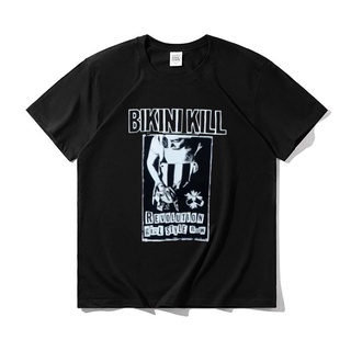 เสื้อยืดครอปเสื้อยืดแขนสั้น ผ้าฝ้าย 100% พิมพ์ลายกราฟฟิค BIKINI Punk Riot Grrrl Feminist สีดํา แฟชั่นคู่รัก สําหรับผู้ชา