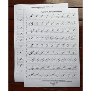 Copperplate การประดิษฐ์ตัวอักษร Guided Practice แผ่นกระดาษ -…
