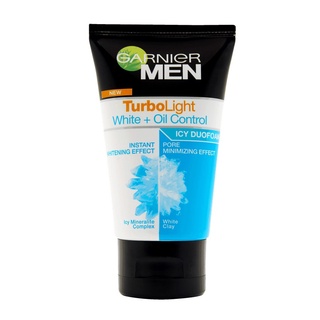 สุดยอด!✅ GARNIER Men Turbolight White + Oil Control Icy Duo Foam 100ml 🚚พร้อมส่ง!! 💨