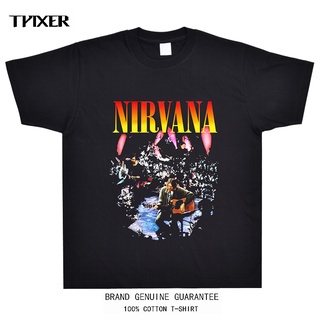 Nirvana ถอดปลั๊กในนิวยอร์ก TT เสื้อ Nirvana วงอเมริกันหลวมร็อคแขนสั้นเสื้อผ้าสั้น tshirt สั้นสํ k:Q