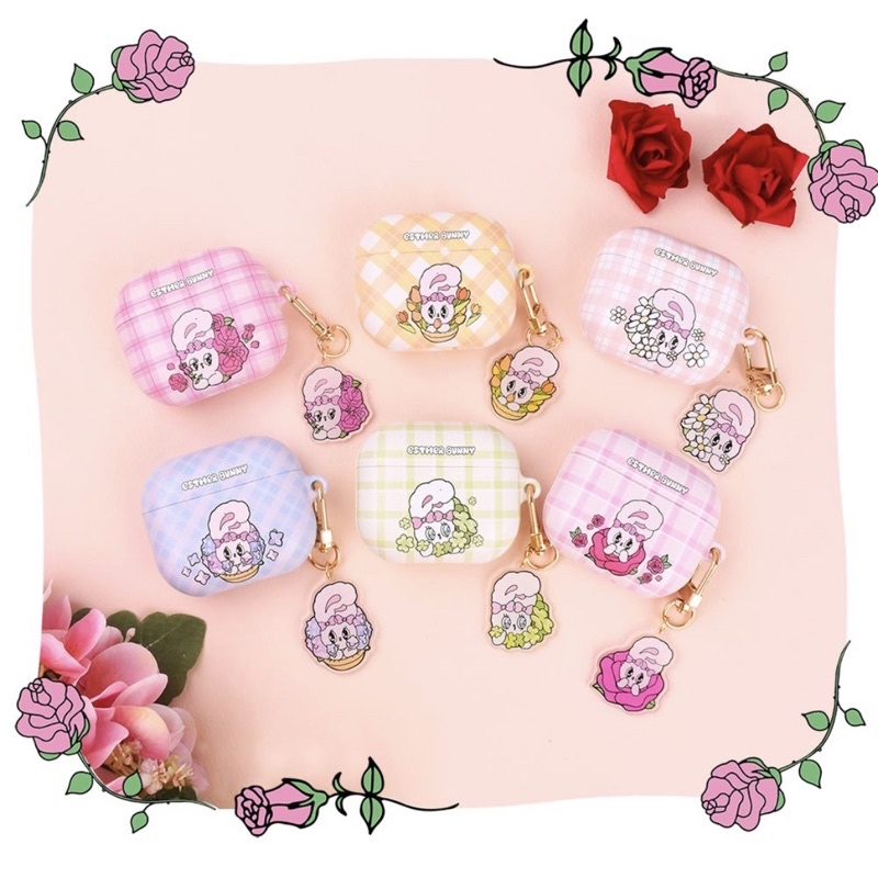 (พร้อมส่ง) Esther bunny - set airpods3 case + keyring เคสแอร์พอด3 พร้อมพวงกุญแจ ของแท้ เกาหลี estherbunny