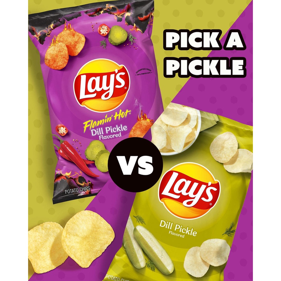 Lay's Dill Pickle & Flamin' Hot Flavored Potato Chips ขนม usa CLEARANCE BEST BEFORE DATE: 14TH MAY 2