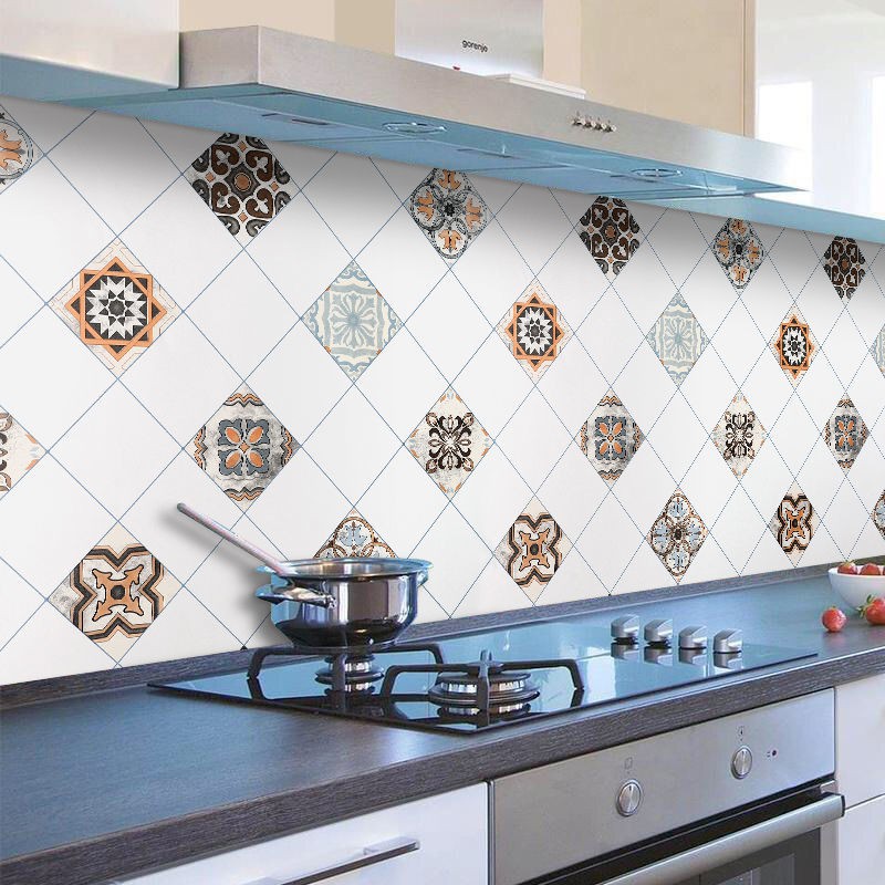 kitchen oil proof adhesive wall bathroom waterproof tile stickers