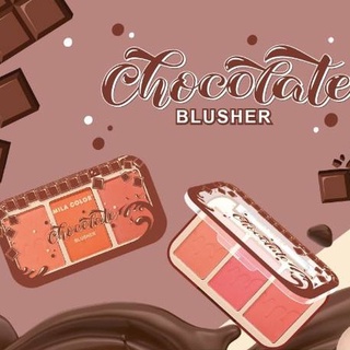 Mila color chocolate blusher No.5040 มิลา คัลเลอร์ บลัชออน 3 ช่อง ปัดแก้ม โทนสีช็อคโกแลต กลิตเตอร์เบาๆ แก้มแดงธรรมชาติ