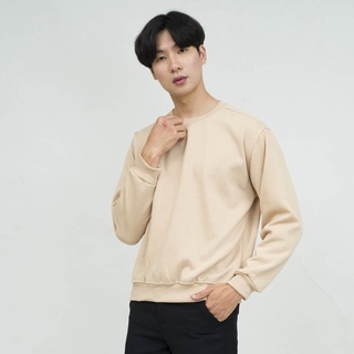 เสื้อกันหนาว แขนยาว แบบหนา สีครีม