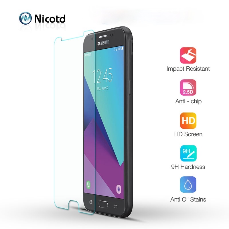ฟิล์มกระจกนิรภัย 9 H สําหรับ Samsung Galaxy 2017 J3 J5 J7 Prime 2.5D HD ป้องกันหน้าจอสําหรับ Galaxy 