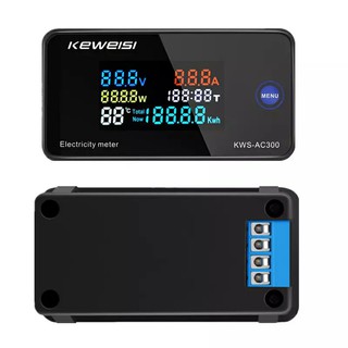 KWS-AC300 Voltmeter Ammeter KWS Power Energy Meter AC 50-300V LED AC Wattmeter Electricity with Reset Function 0-100A