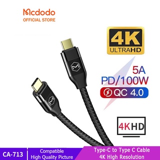 Mcdodo สายเคเบิล USB 3.1 Type C สําหรับ MacBook Pro 100 W ชาร์จเร็ว 4.0 จากซัมซุง 3.0 S10 Xiaomi Redmi หัวเว่ยพร้อมที่ชาร์จ CA-713
