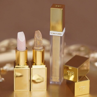 Tf TOM FORD ฟอยล์สีทอง ลิปสติก สดใส ลิปสติกปิดทอง