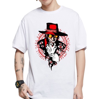 เสื้อยืดลําลอง ผ้าฝ้าย แขนสั้น คอกลม พิมพ์ลายอนิเมะ Hellsing Manga Alucard Ultimate Vampire Hunter คุณภาพสูง สําหรับผู้ช