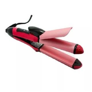 เครื่องหนีบผม ที่หนีบผม เครื่องรีดผม 2in1 Hair Beauty Set + ม้วนผมลอน 2in1 (Pink)