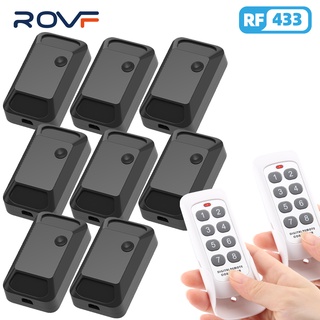 Rovf สวิตช์ไฟอัจฉริยะไร้สาย 433MHZ RF 8 คีย์ รีโมตคอนโทรล รีเลย์รับสัญญาณ โคมไฟ led เปิด ปิด 220V