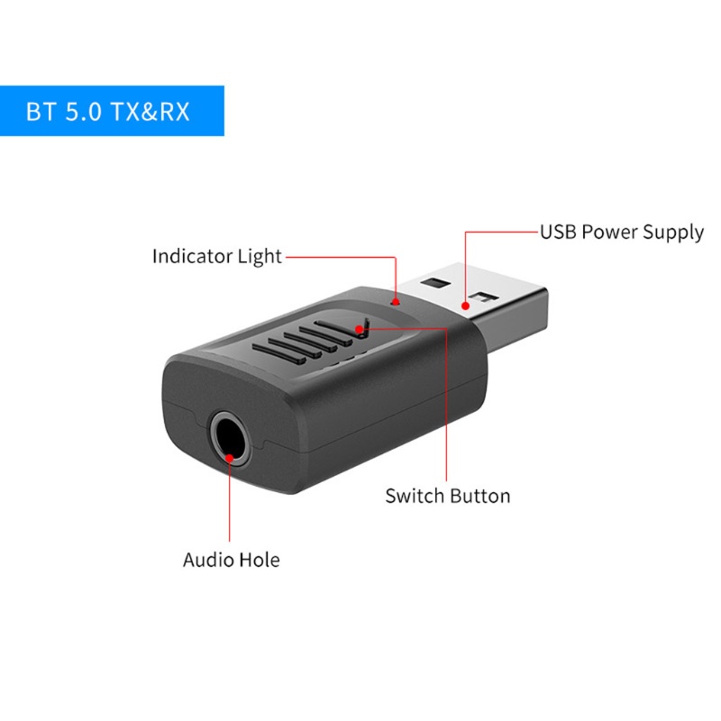 Btsg 4 In 1 อะแดปเตอร์รับส่งสัญญาณไร้สาย Pc Usb Micro บลูทูธ 5.0 Aux
#8