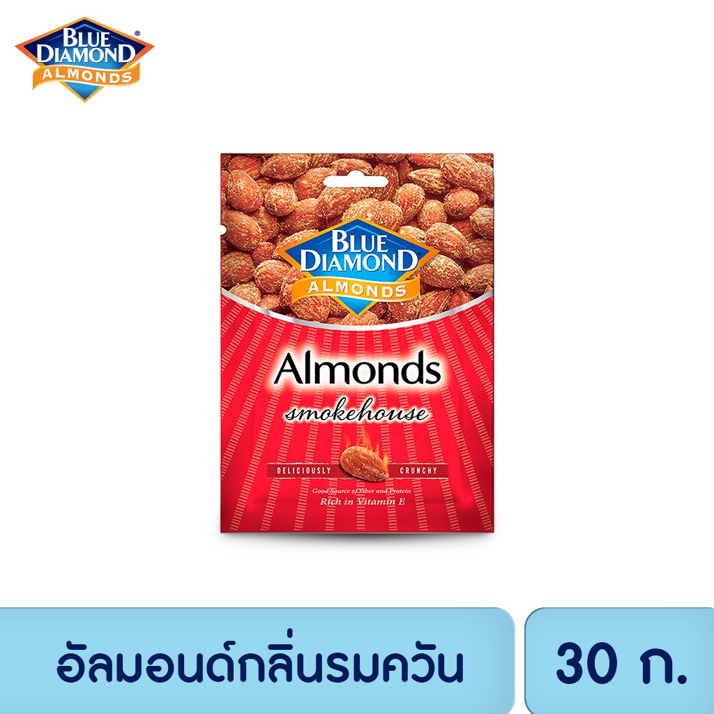 บลูไดมอนด์ อัลมอนด์กลิ่นรมควัน 130 ก. Blue Diamond Smokehouse Almonds 130 g.
