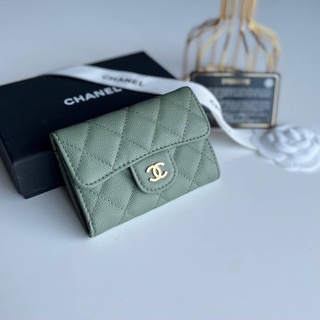 กระเป๋าสตางค์ CHANEL MINI WALLET IN CAVEAR  💛 งานสวยหนังแท้