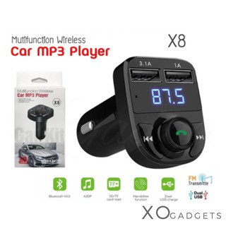 Car Bluetooth X8 บลูทูธในรถยนต์ + ที่ชาร์จไฟมือถือ Car MP3 Player FM (รับประกัน6เดือน)