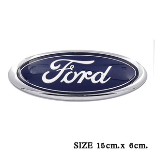 โลโก้ FORD โลโก้อย่างดี โลโก้ติดรถ โลโก้อะคริลิค พลาสติก ฟอร์ด 15 cm. x 6 cm.