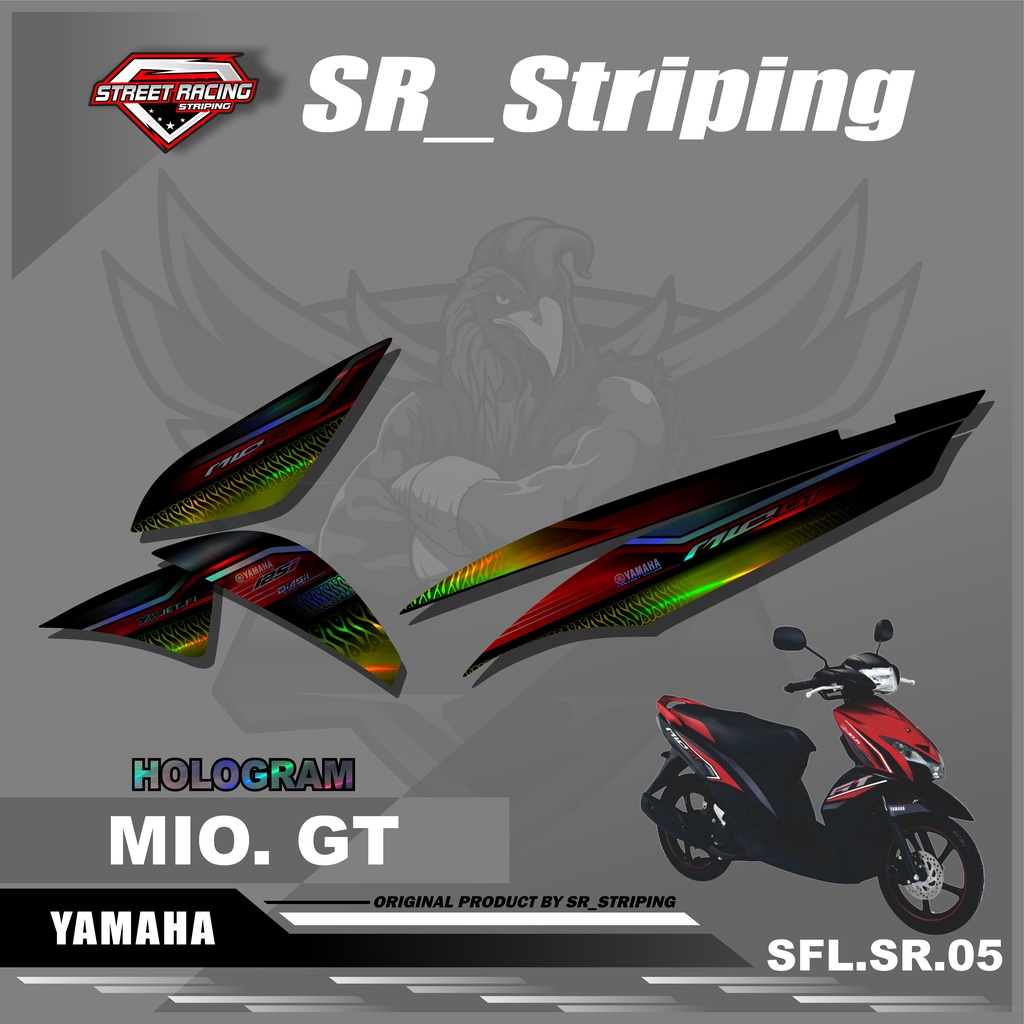 Mio GT Striping / Mio GT Variation / Mio GT Sticker (Hologram) Mio GT Motorcycle Striping Already Cu