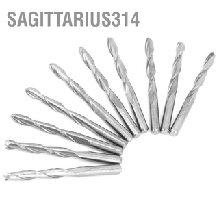 Sagittarius314 ดอกเร้าเตอร์เกลียว 2 ฟลุต ขนาด 3.175*22 มม. สําหรับเครื่องกัดทังสเตน Cnc 10 ชิ้น