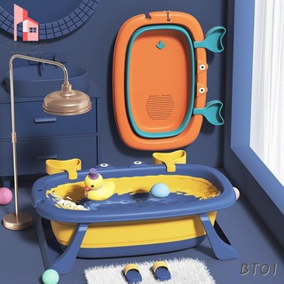 Baby Bathtube - BT01  อ่างอาบน้ำเด็ก อ่างอาบน้ำเด็กแรกเกิดอ่างอาบน้ำเด็กแบบพับได้ ลายปู อ่างพลาสติก กะละมังอาบน้ำเด็ก