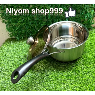 หม้อสแตนเลสแบบหนา มีด้ามจับกันความร้อน ขนาด18 cm [คุ้มราคา!!] พร้อมส่ง #หม้อต้ม