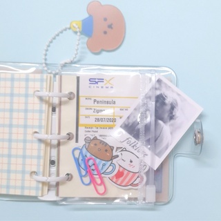 ซองเก็บของ 3 รู Mini Pocket 👛 ซองซิป ซองการ์ด 3 Holes Transparent PVC Card Zip Pocket Refill สมุดแพลนเนอร์ mimisplan