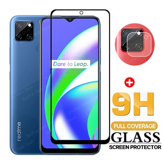 2-In-1 ฟิล์มกระจกนิรภัยกันรอยหน้าจอสําหรับ Oppo Realme C12 6.5 Rmx2189 Real Me C12 C21 9H