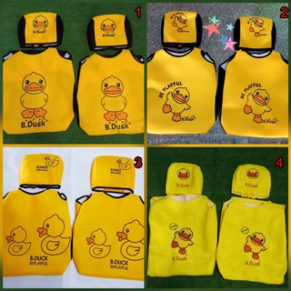 ชุดแต่งรถยนต์ /ชุดคลุมเบาะรถยนต์ 4ชิ้น ลายเป็ดเหลือง B.DUCK