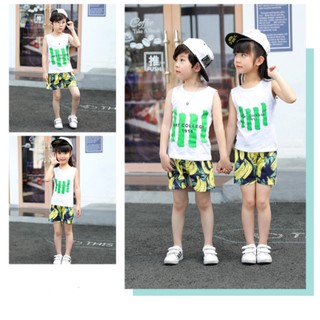 เสื้อผ้าเด็กชาย เสื้อเด็ก ชุดเด็ก เสื้อ+กางเกง ลายป่าเขียว
