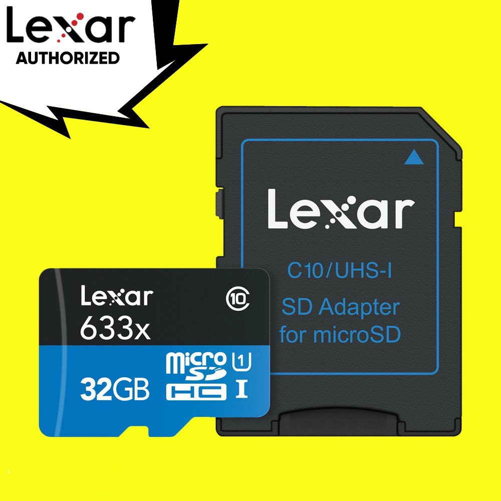 ΘLexar 32GB HighPerformance UHSI microSDHC Memory Card with SD