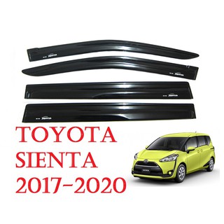 (4ชิ้น) กันสาดประตู โตโยต้า เซียนต้า ปี 2017 - 2021 สีดำทึบ TOYOTA SIENTA XP170 MPV เซียนตา กันสาดรถยนต์ กันสาด AO