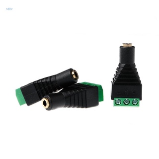 NERV 3 Pcs Video AV Balun 3.5mm Stereo Female to AV 3 Screw Terminal Connector Block Plug